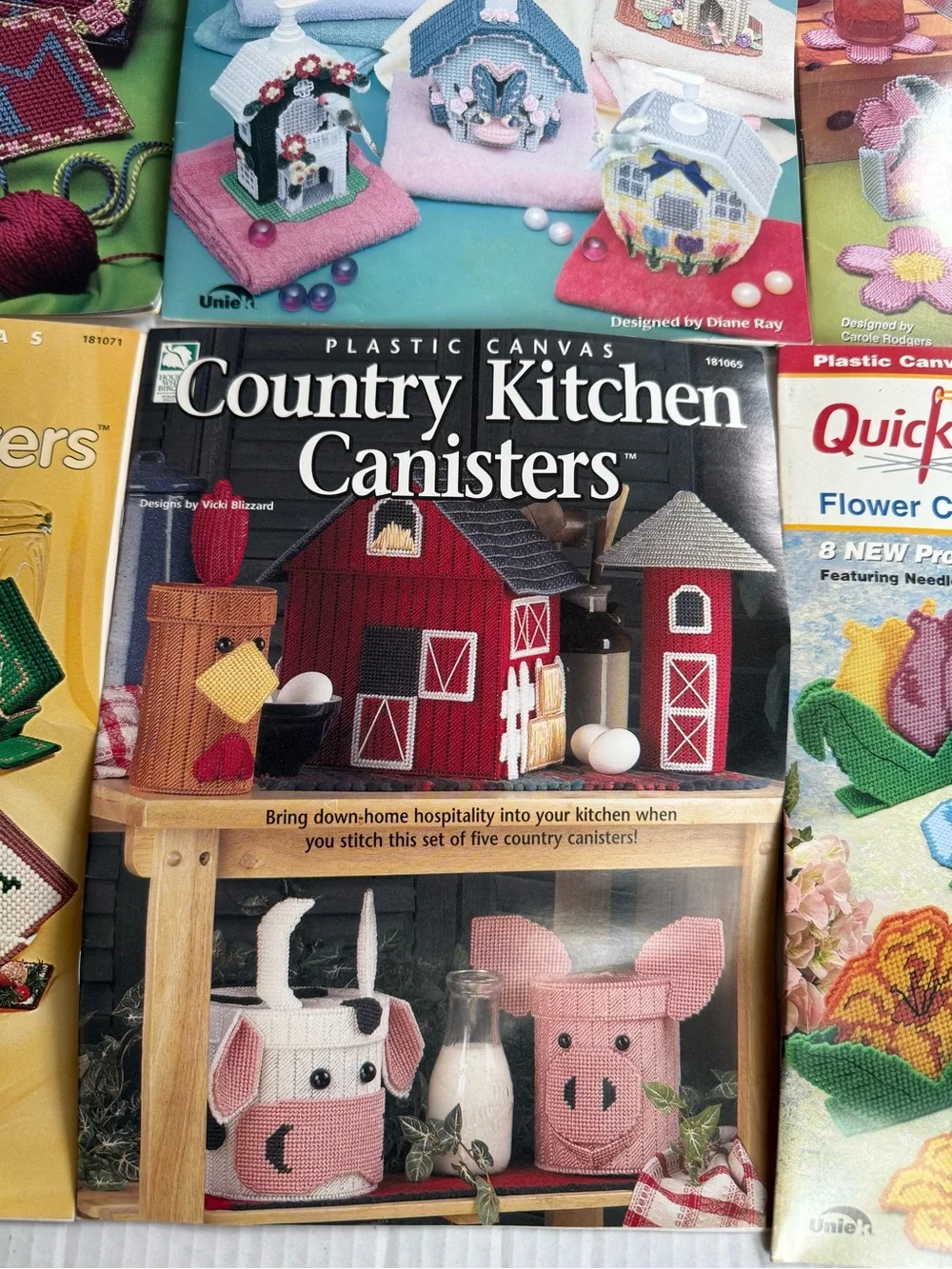 PLASTIC CANVAS Needlecraft& Others Canisters, Liquid Soap, COUNTRY CORE DESIGNS